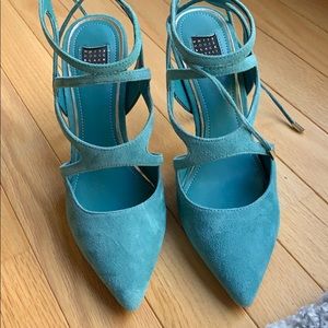 Teal high heels